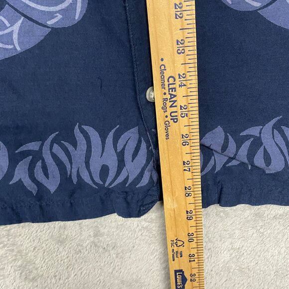 Utility Shirt Mens Medium Blue Dragon Camp Button Up‎ Cotton Short Sleeve Casual - Picture 3 of 6